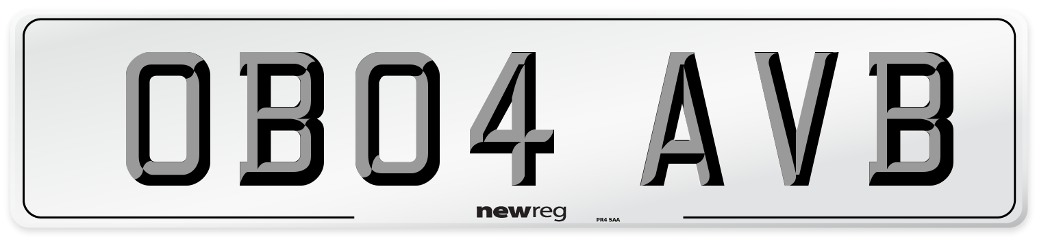 OB04 AVB Number Plate from New Reg